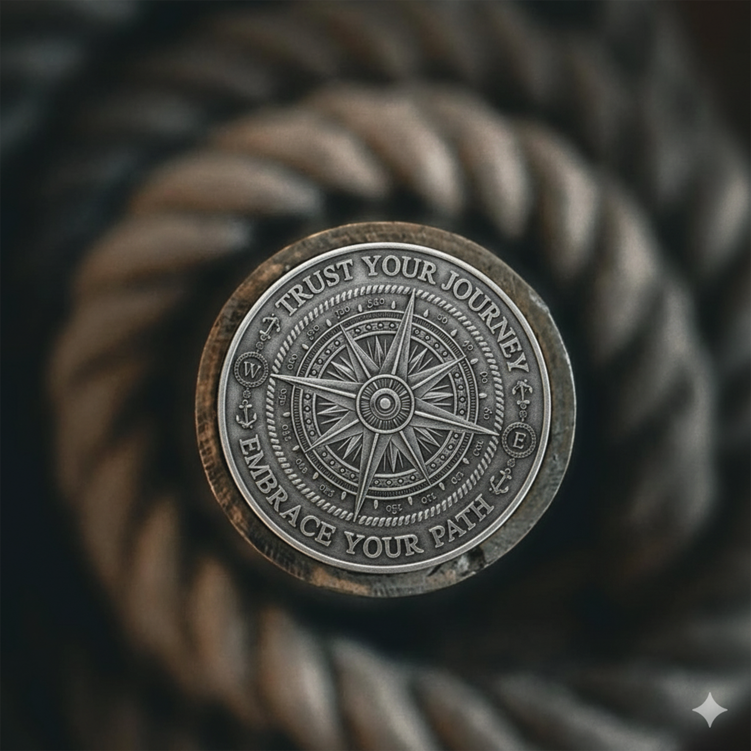 Compus Coin Pirate Compass Coin – EDC Reminder Coins