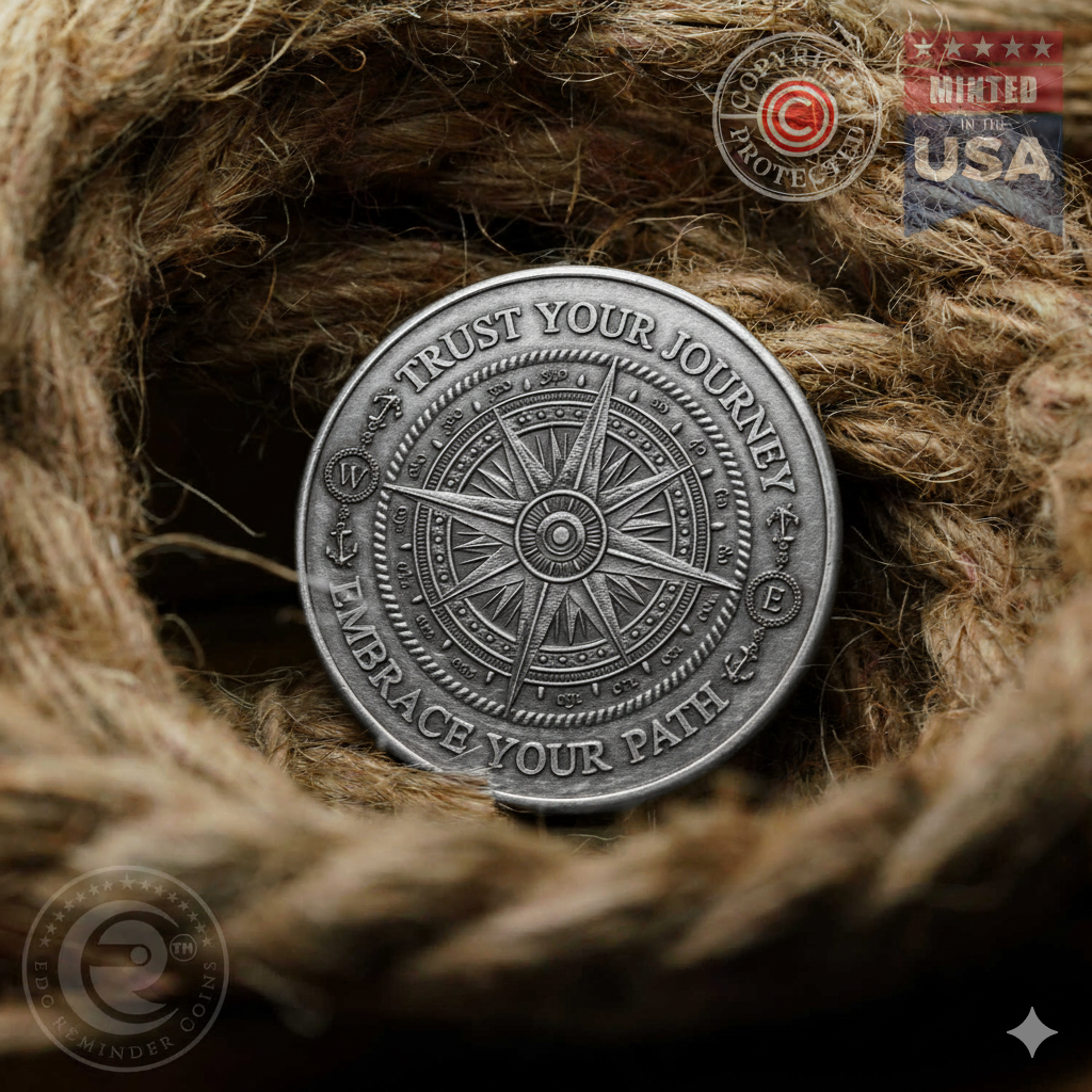 Compus Coin Pirate Compass Coin – EDC Reminder Coins