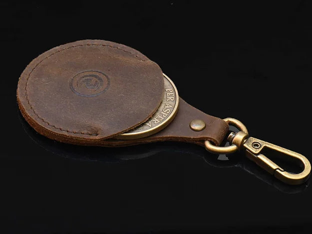 Coin Holder Leather Key Tag