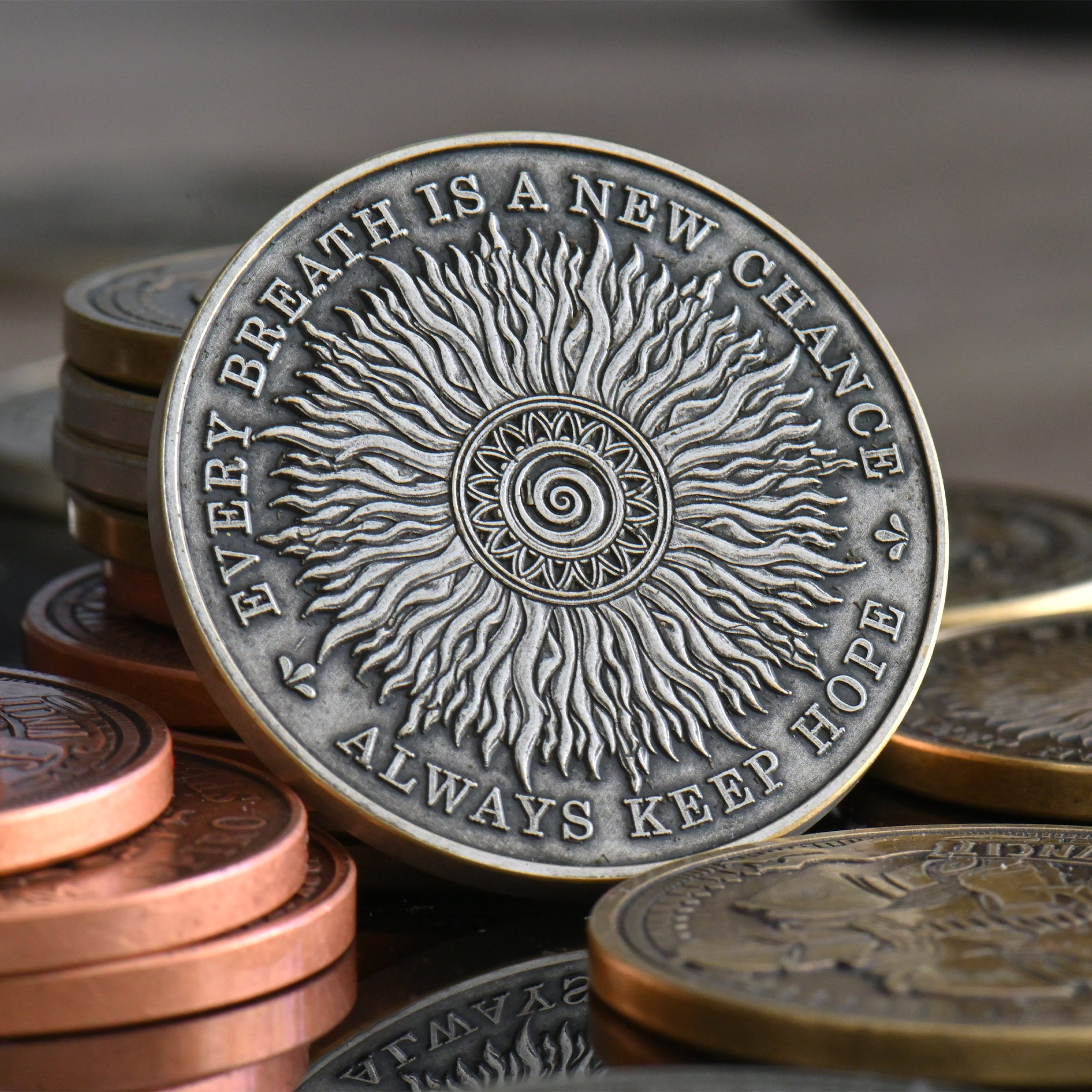 Hope Coin Dum Spiro Spero Coin | While I Breathe I Hope Gift – EDC Reminder Coins